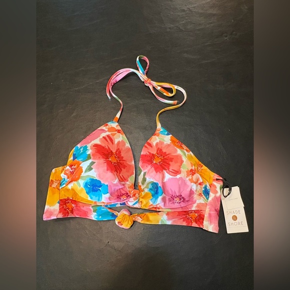 Shade & Shore Colorful Bikini Top with Floral Design size 34B NWT. - Picture 7 of 9